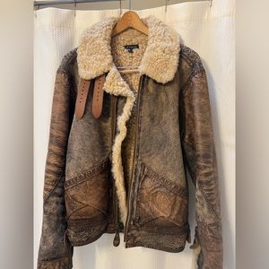 Polo Ralph Lauren leather and shearling jacket